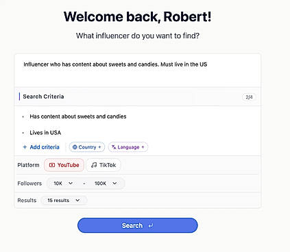 AI search over influencers
