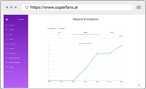 SuperFans : Reports screenshot