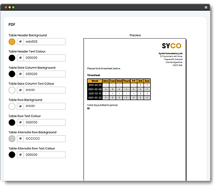 Branding screenshot