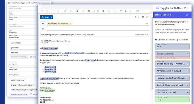 Instant email personalization