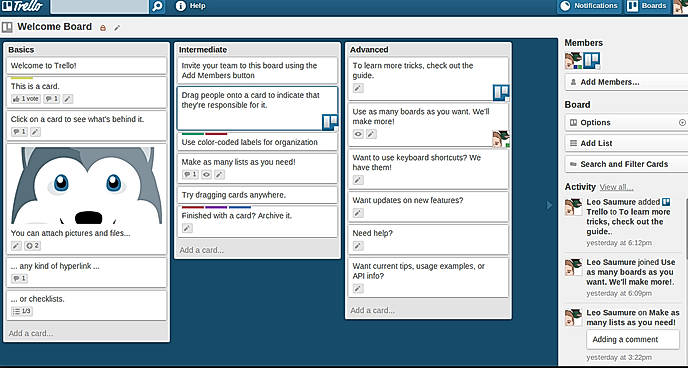 Trello screenshot