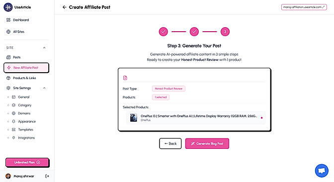 Create Affiliate Post