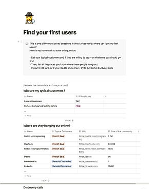 Find your first users