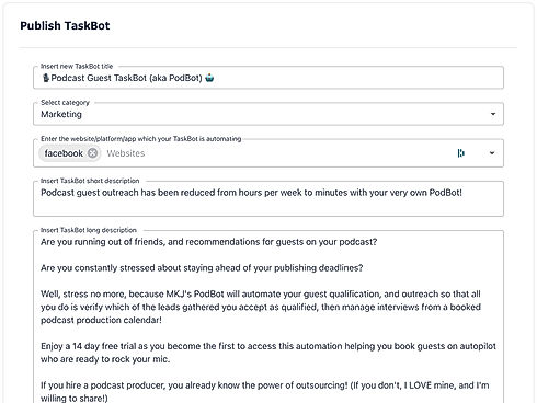 Publish your TaskBot