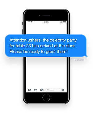 Add text alerts for guests / event organizers