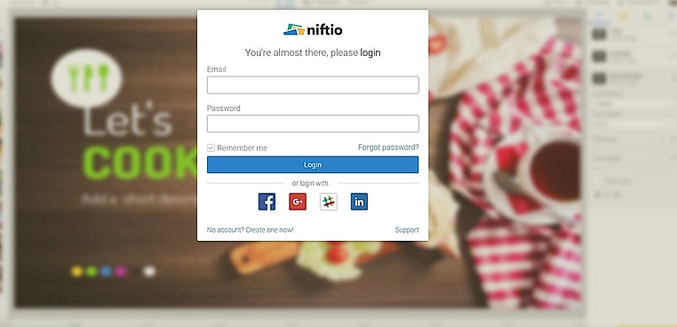 Niftio screenshot: Nifto login page