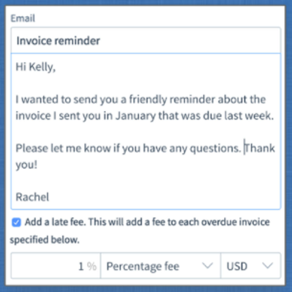 Billy screenshot: Send invoice reminders