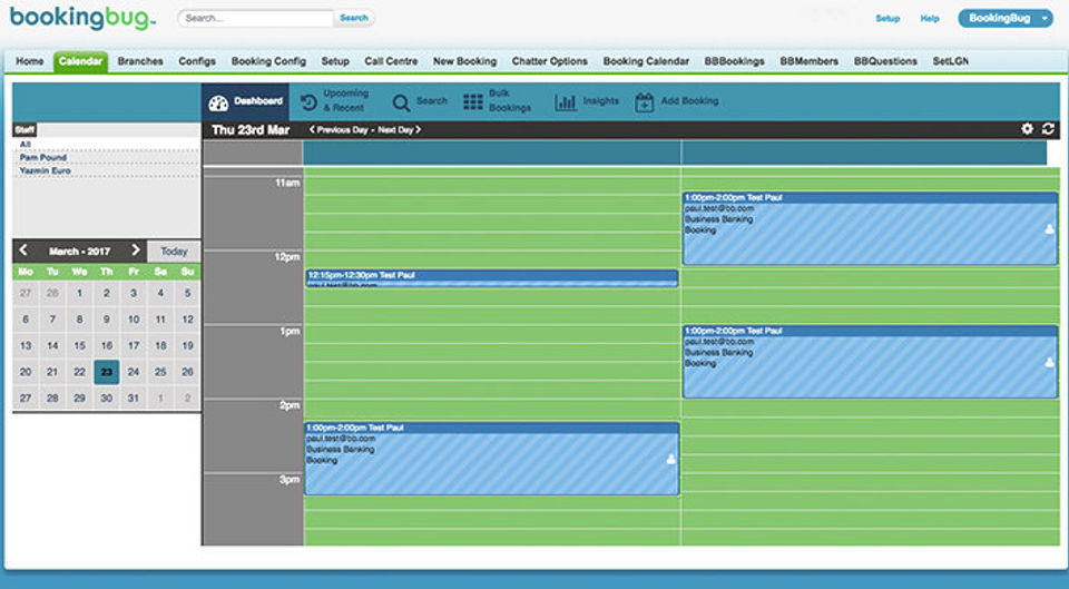 BookingBug screenshot: Booking and customer data is automatically populated against the correct customer record allowing associates to manage day-to-day calendars from within Salesforce