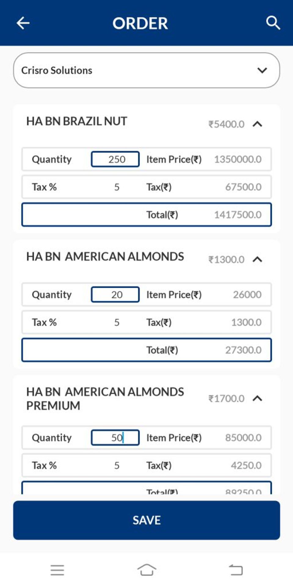 C3FIELD : Sales Order Screenshot