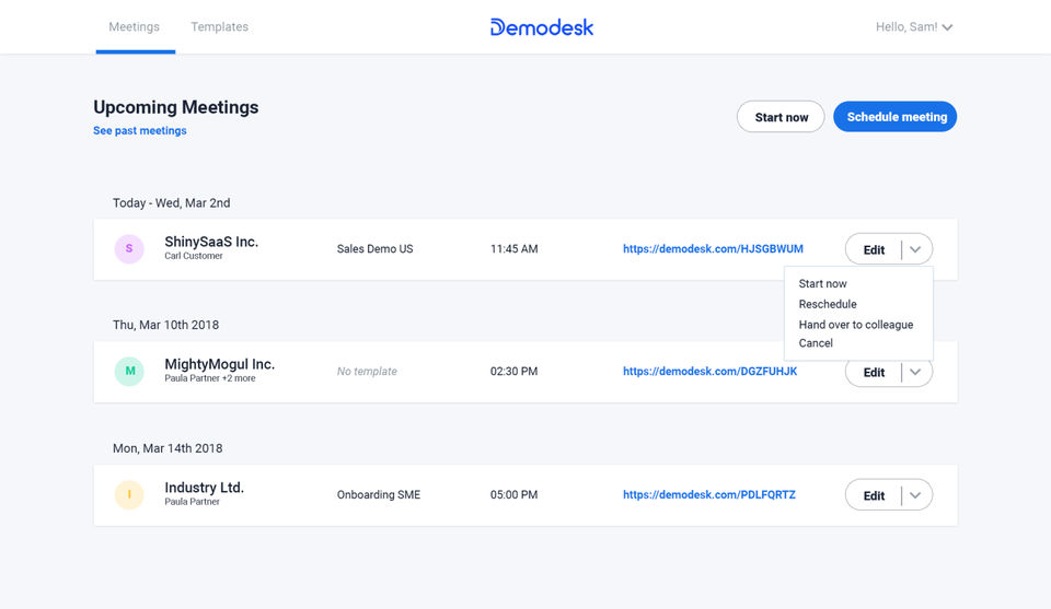 Demodesk screenshot