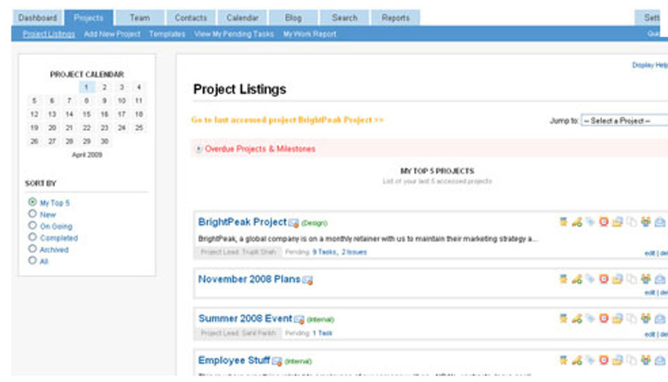 DeskAway screenshot: Deskaway Project listings