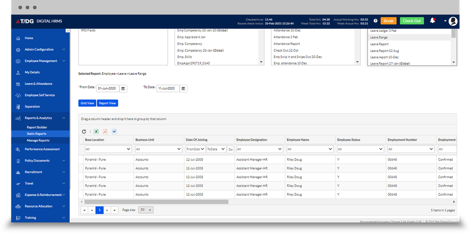 Digital HRMS Screenshots