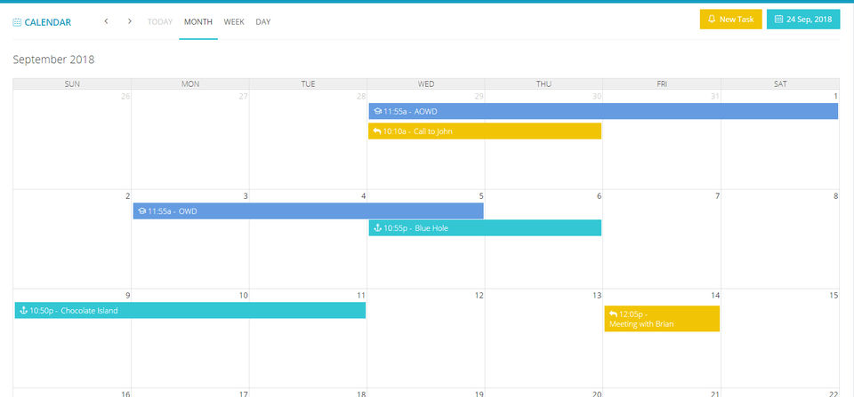Dive.Management : Calendar screenshot