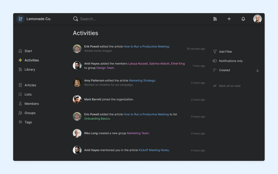 Emvi : Activities screenshot