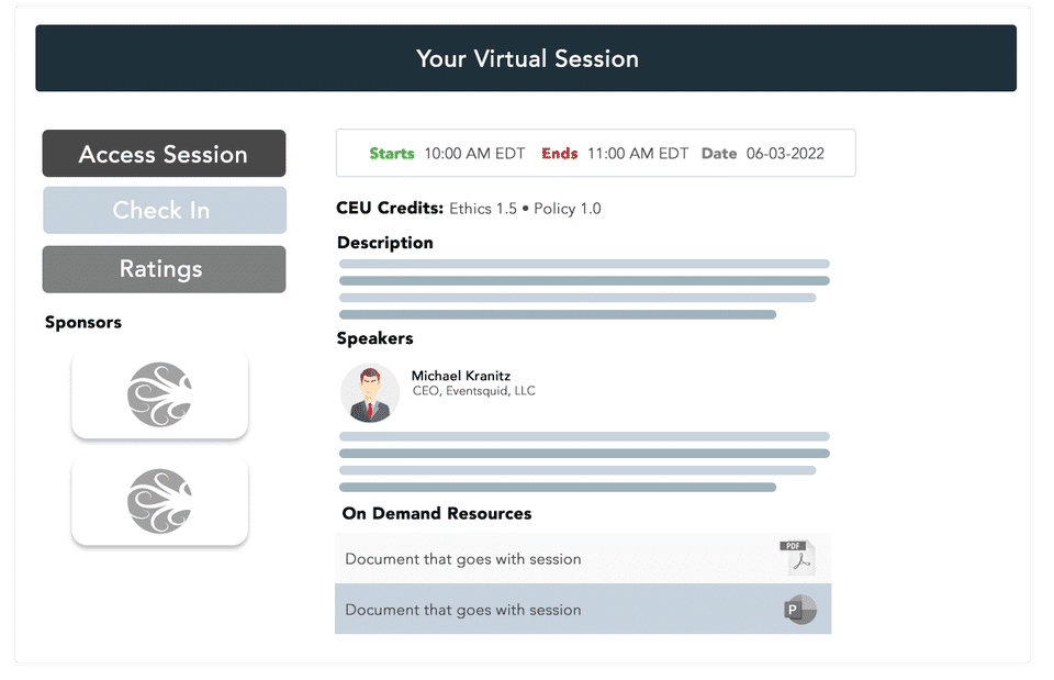 Virtual Session screenshot