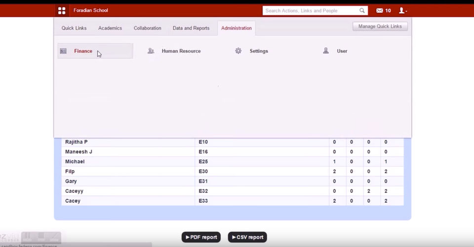 Fedena Pro screenshot: Manage administrative processes