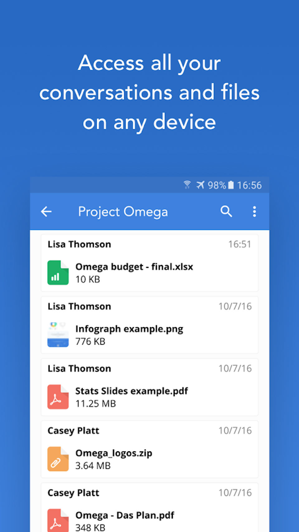Fleep screenshot: Giving anytime and anywhere use for participants, the Fleep app for Android and iOS enables conversations and files to be accessed on mobile devices