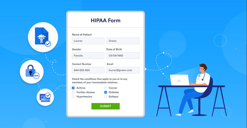 HIPAA Form screenshot