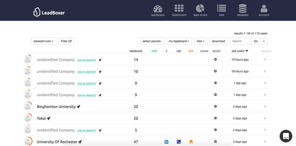 LeadBoxer Screenshots