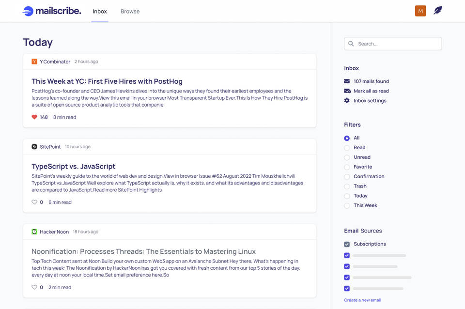 Mailscribe Screenshots