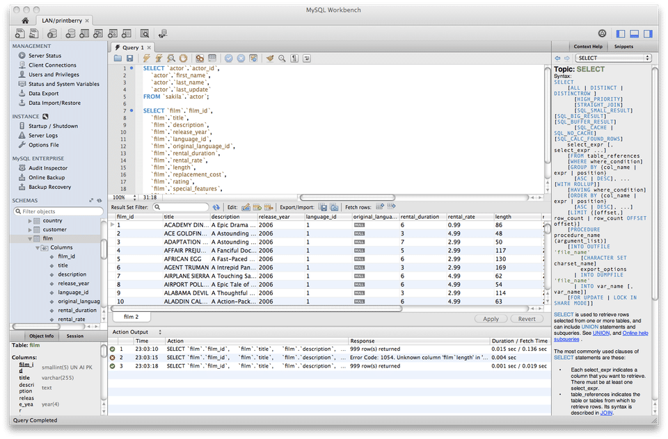 SQL Editor Screenshot