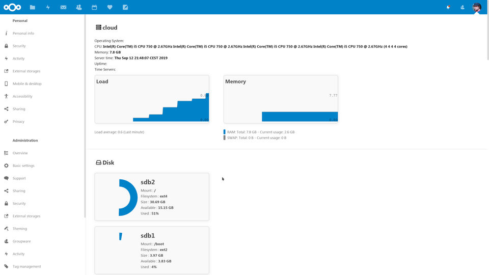 Nextcloud : Compliance Monitoring screenshot