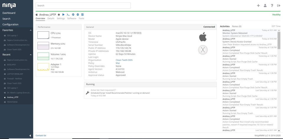 Mac Management Device Details