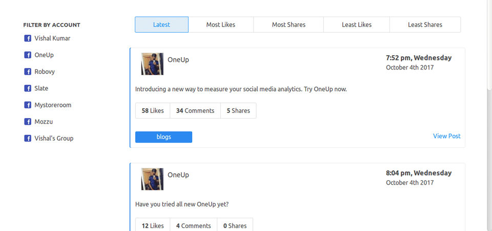 OneUp App Screenshot