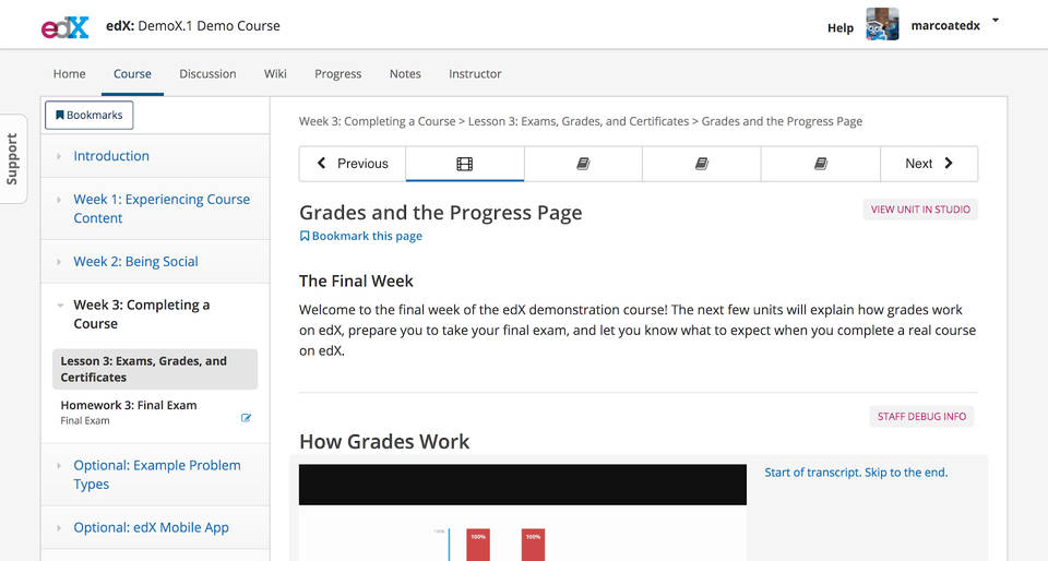 Open edX screenshot 2