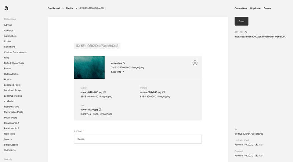 Payload CMS screenshot 2