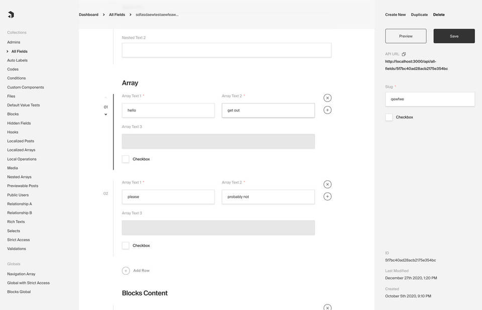 Payload CMS screenshot 1