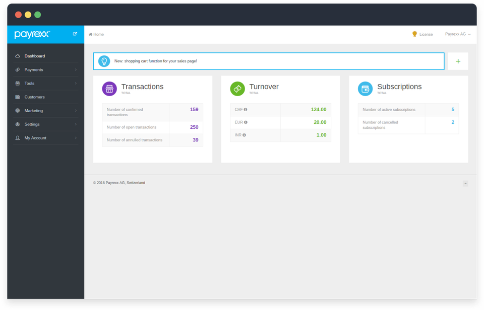 Payrexx screenshot 1