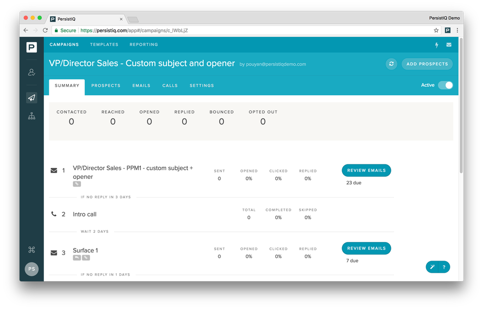 PersistIQ screenshot 2