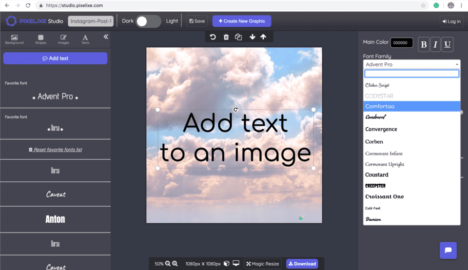 Add text to Images screenshot