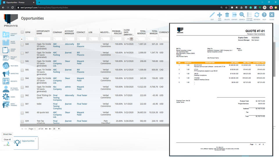 PROMYS screenshot 2