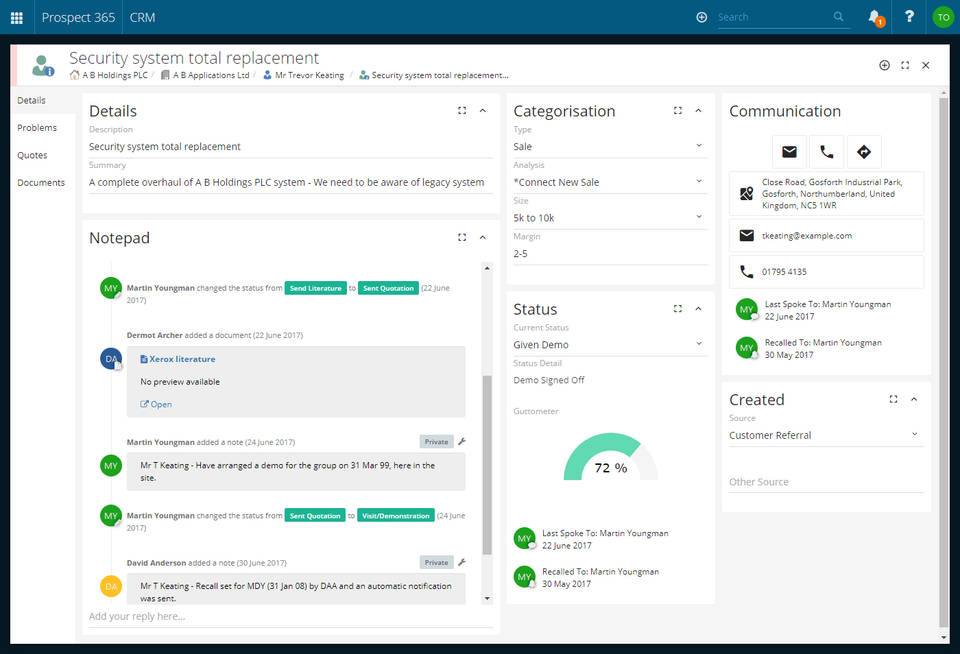 Prospect CRM screenshot 2