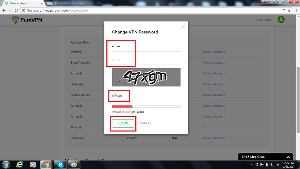 Change VPN Password