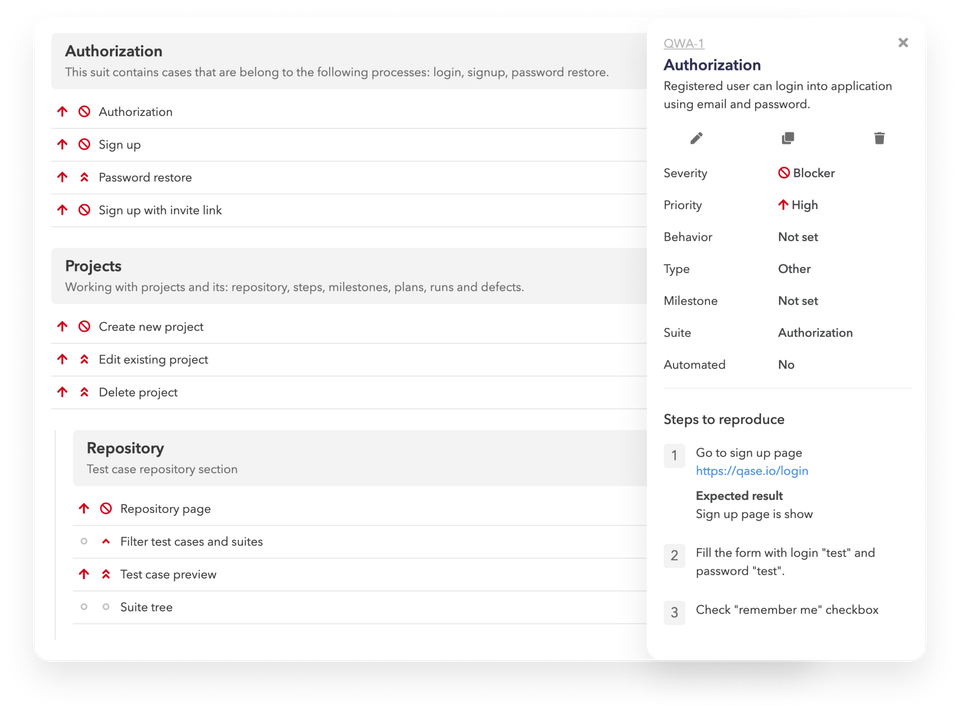 Qase screenshot 2