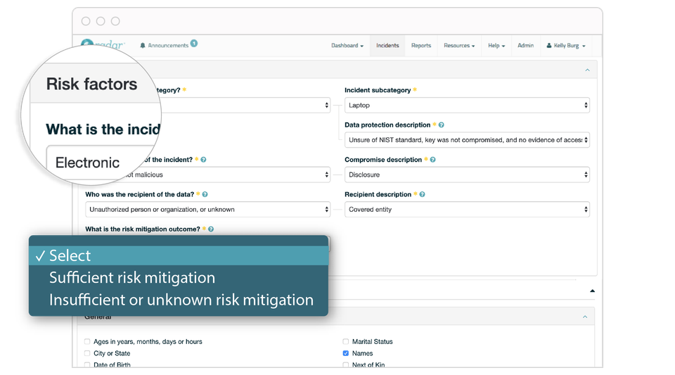 RADAR GDPR screenshot 1