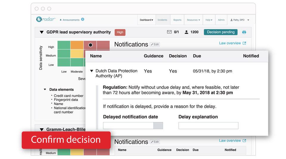 RADAR GDPR screenshot 4