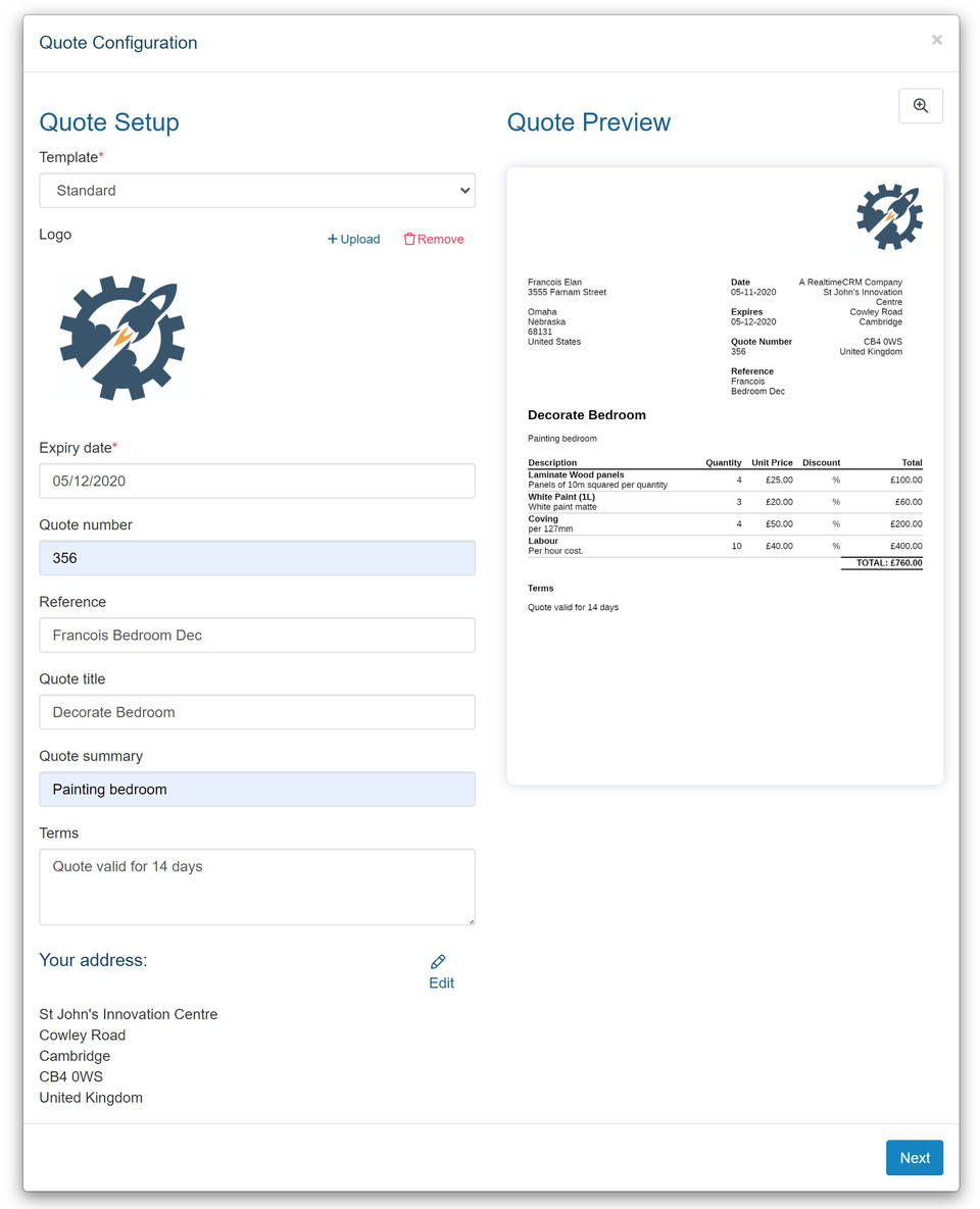 RealtimeCRM screenshot 1