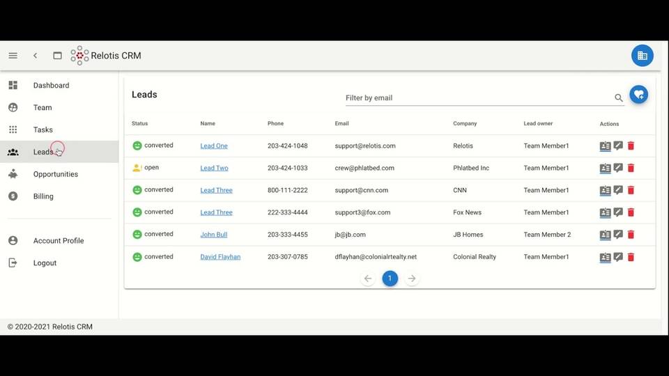 Relotis CRM screenshot 1