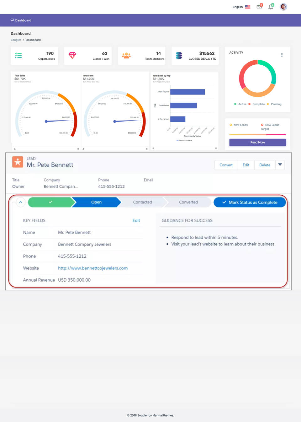 Relotis CRM screenshot 2