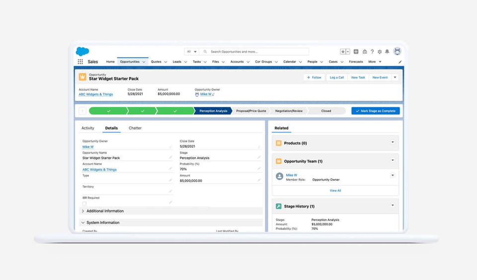 Salesforce Sales Cloud screenshot 1