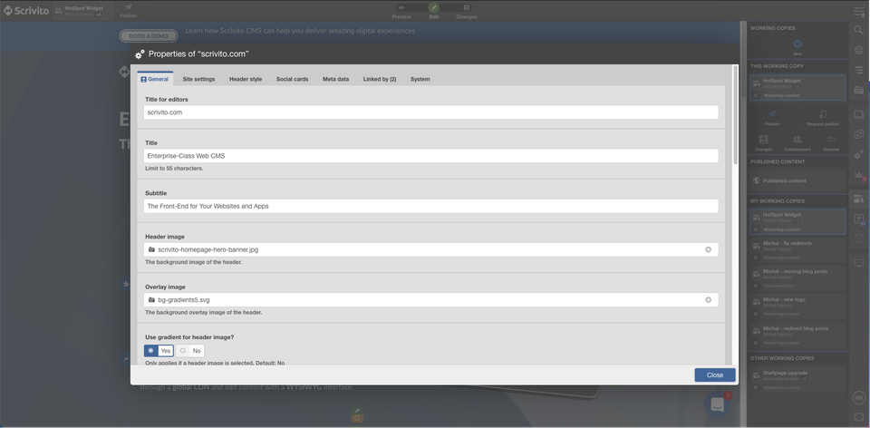 Scrivito screenshot 2