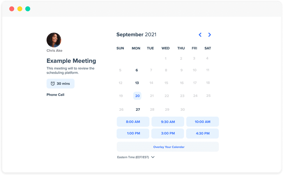 Scheduling Pages screenshot