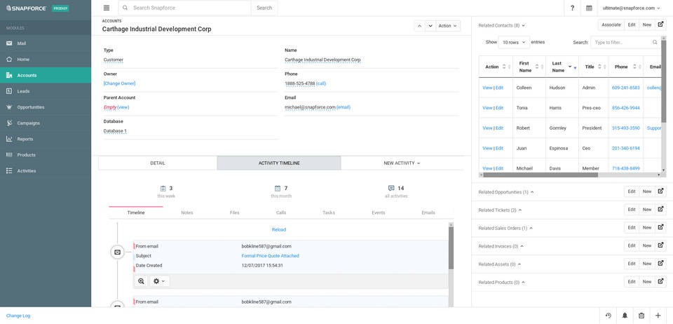 Snapforce CRM screenshot 1