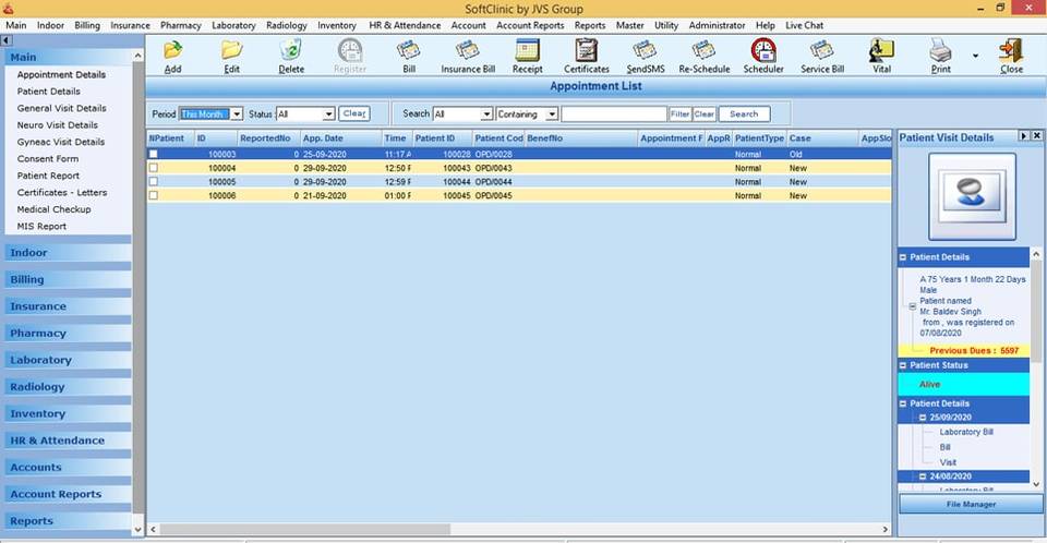 SoftClinic Patient Portal Screenshots