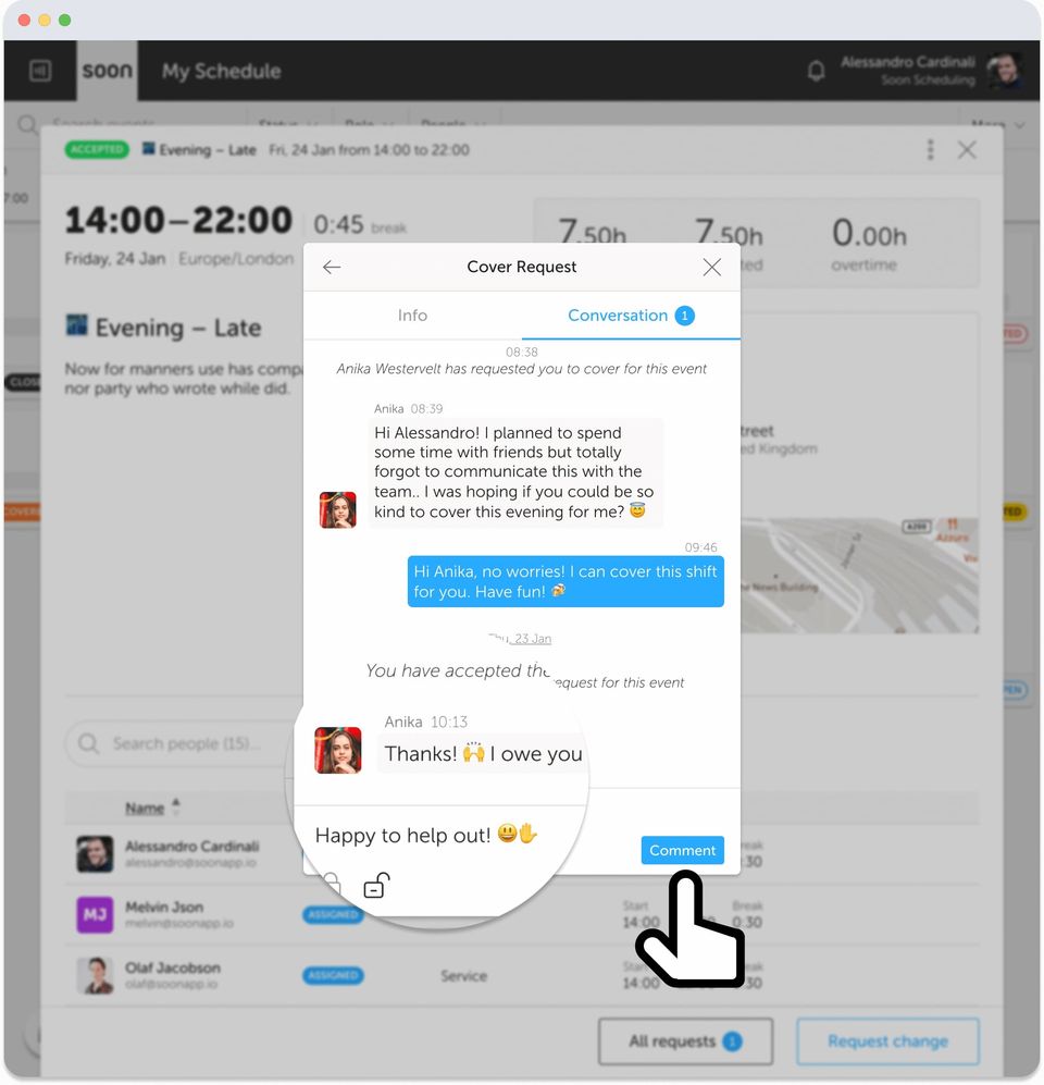 Conversational Change Request screenshot