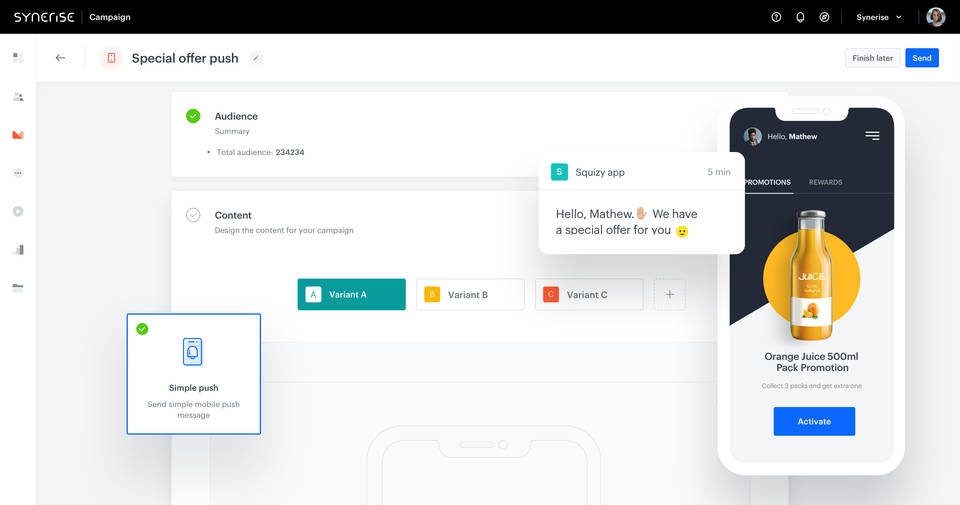 Synerise screenshot 1